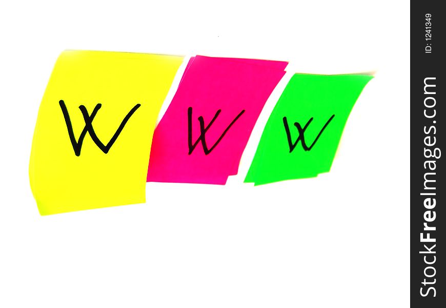 Several post it papers in differet colors. Several post it papers in differet colors