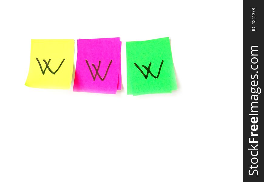 Several post it papers in differet colors. Several post it papers in differet colors