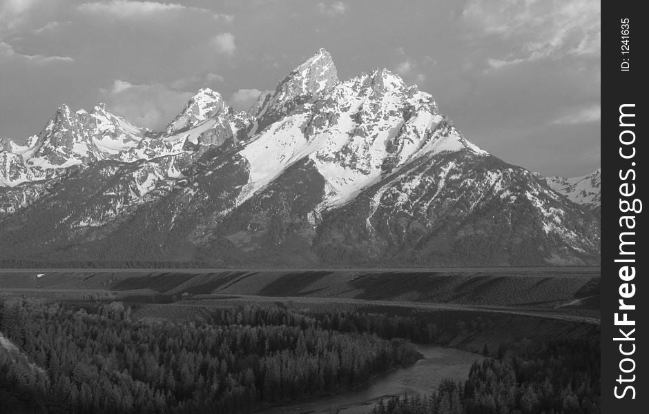 Grand Tetons above the Snake River overlook