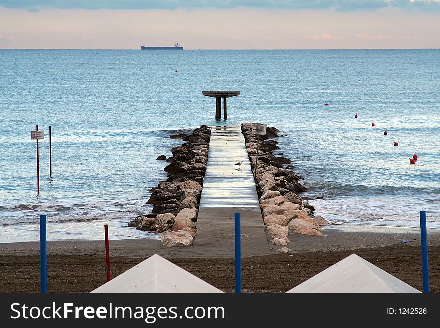 Romantic pier of Venice Seaside