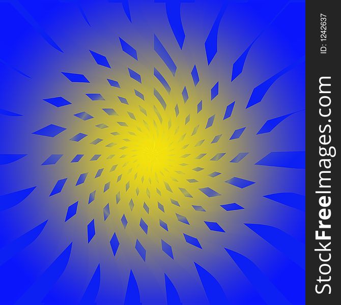 Spiral pattern of yello and blue. Spiral pattern of yello and blue