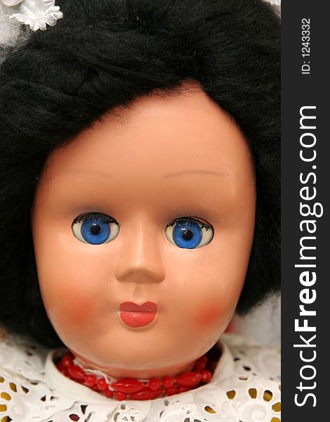Details a porcelain doll face