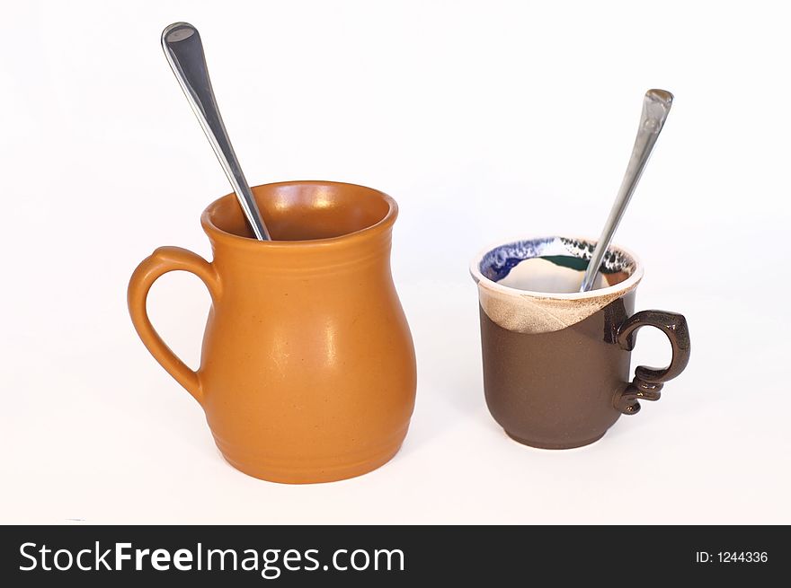 Coffee cup with a spoon, isolated. Coffee cup with a spoon, isolated