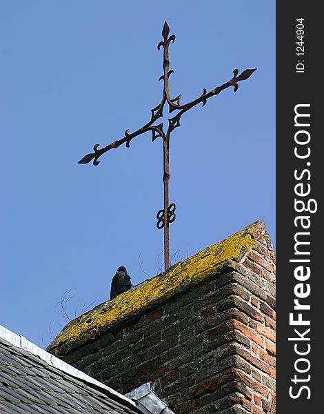 The cross of the Gasthuiskerk (a church) in Doesburg (a little town in the Netherlands). The cross of the Gasthuiskerk (a church) in Doesburg (a little town in the Netherlands).