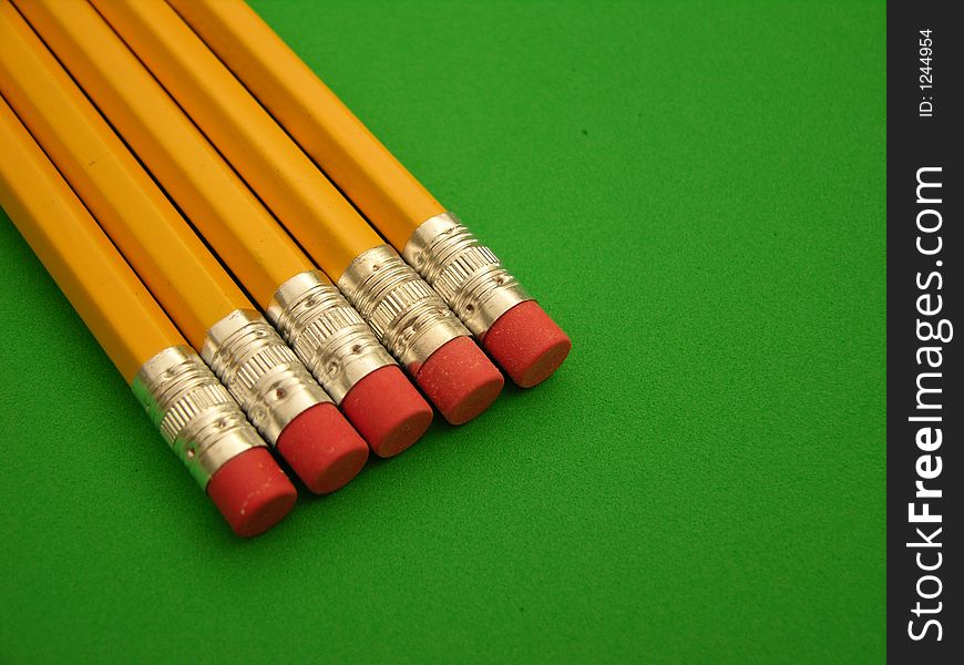 Row of nunber #2 pencils. Row of nunber #2 pencils