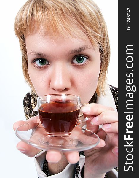 Young Woman With Cup Of Tea