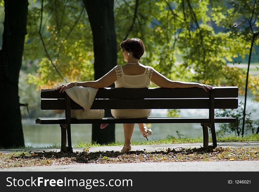 Women sitting in a park. Women sitting in a park