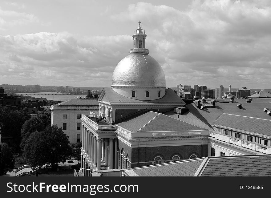 Massachusetts  State House in Boston on Beacon Street