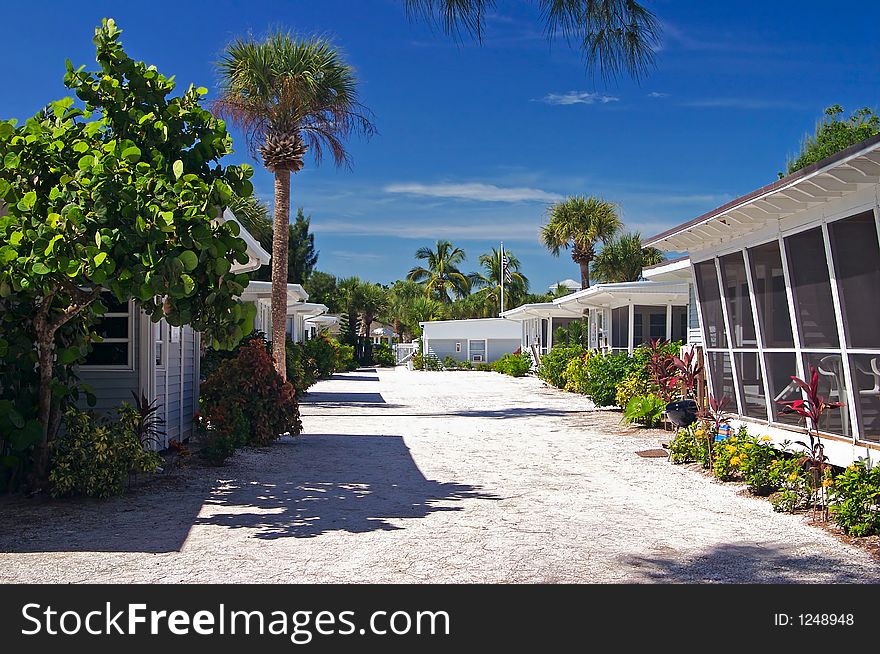 A small tropical cottage resort on the beach. A small tropical cottage resort on the beach.