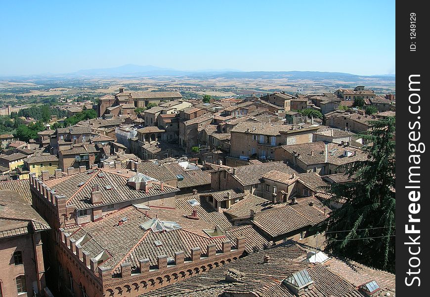 View over rooftops of Siena, Italy. View over rooftops of Siena, Italy
