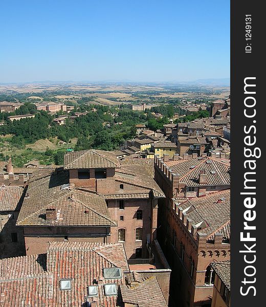 View over rooftops of Siena, Italy. View over rooftops of Siena, Italy