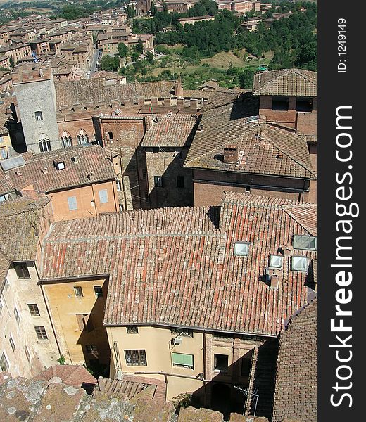 View over rooftops of Siena, Italy. View over rooftops of Siena, Italy