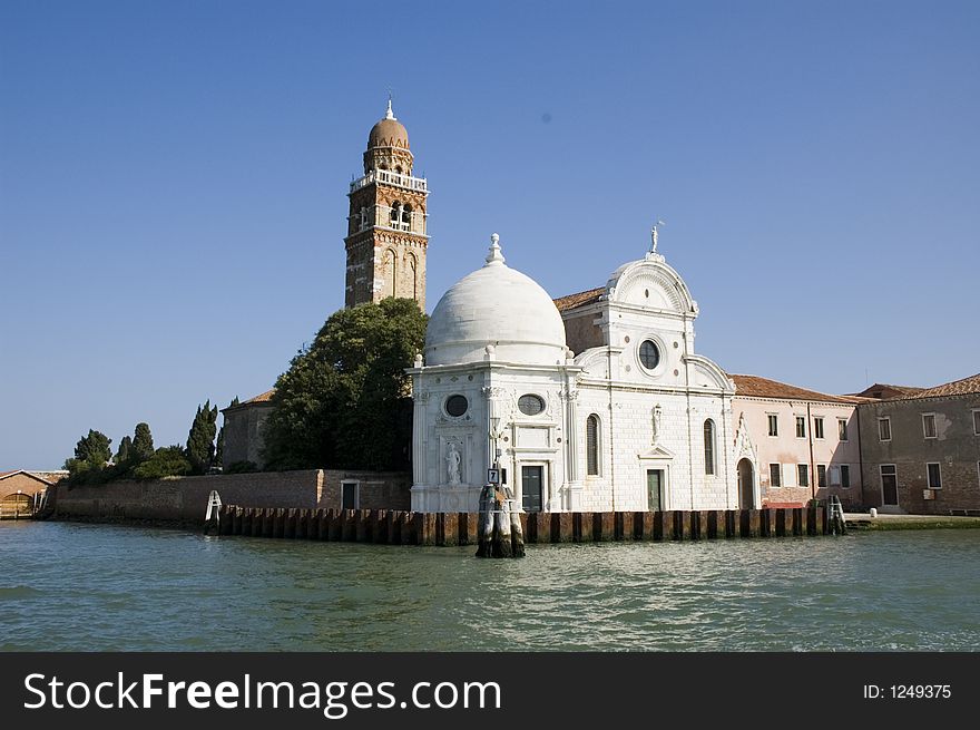View of a church before the Venice laguna. View of a church before the Venice laguna.