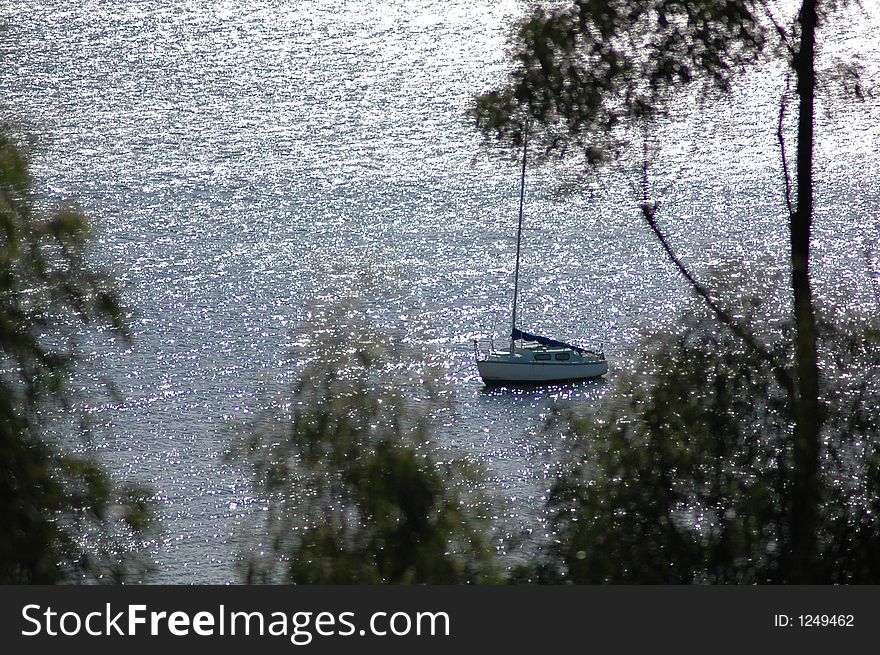 Boat of the coast of Bruny Island. Boat of the coast of Bruny Island