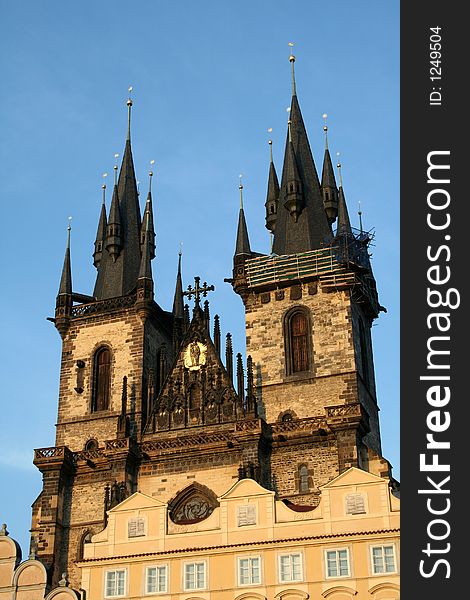 Church of Our Lady Before Tyn in Prague old town. Church of Our Lady Before Tyn in Prague old town