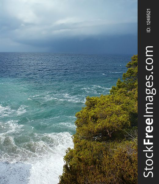 Comming storm in south Adriatic sea, Croatia. Comming storm in south Adriatic sea, Croatia