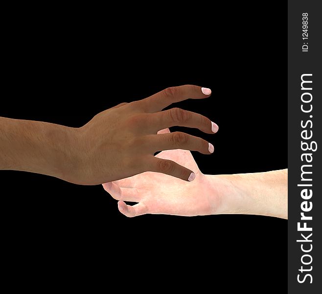 A handshake representing multicultural friendship. A handshake representing multicultural friendship.