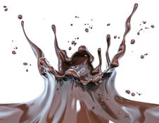 Splash Chocolate Isolated Illustration 3d Rendering Stock Images