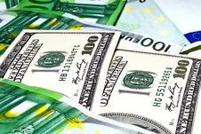 Dollars And Euro Stock Photography