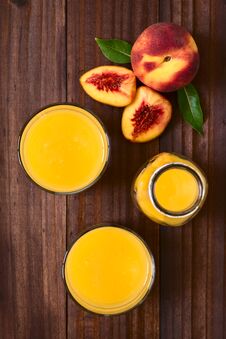 Peach Juice Or Nectar Stock Photo