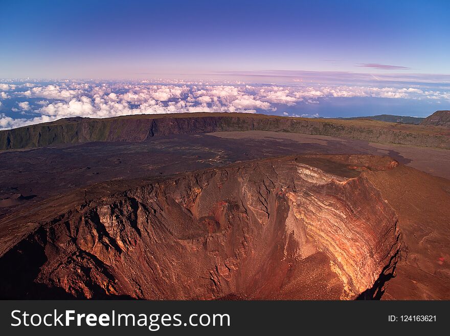 Piton de la Fournaise volcano, Reunion island, France