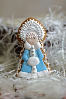 Christmas Tree Decorations - Santa Claus, Snow Maiden, Snowman, Gingerbread. Stock Photos