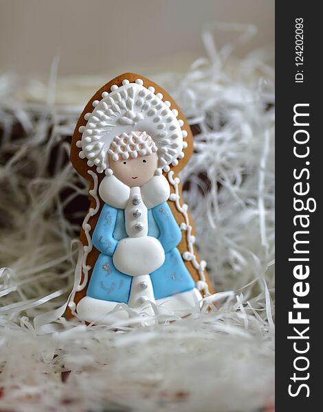 Christmas tree decorations - Santa Claus, Snow Maiden, Snowman, gingerbread. Object shooting.