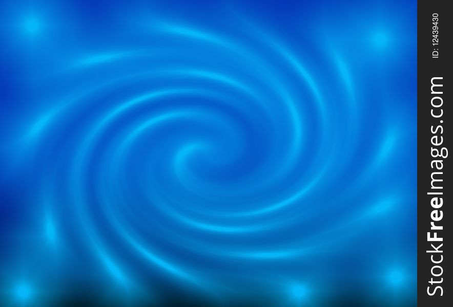 A blue background with swirling stars