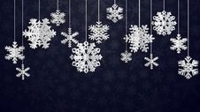 Christmas Background With Three-dimensional Paper Snowflakes Stock Photography
