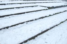 Stairs Covered With Snow Royalty Free Stock Photography Stairs Covered With Snow Royalty Free Stock Photography