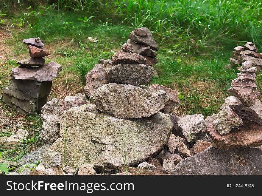 Rock, Grass, Plant, Tree