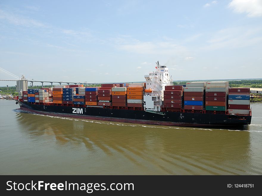 Container Ship, Waterway, Water Transportation, Panamax