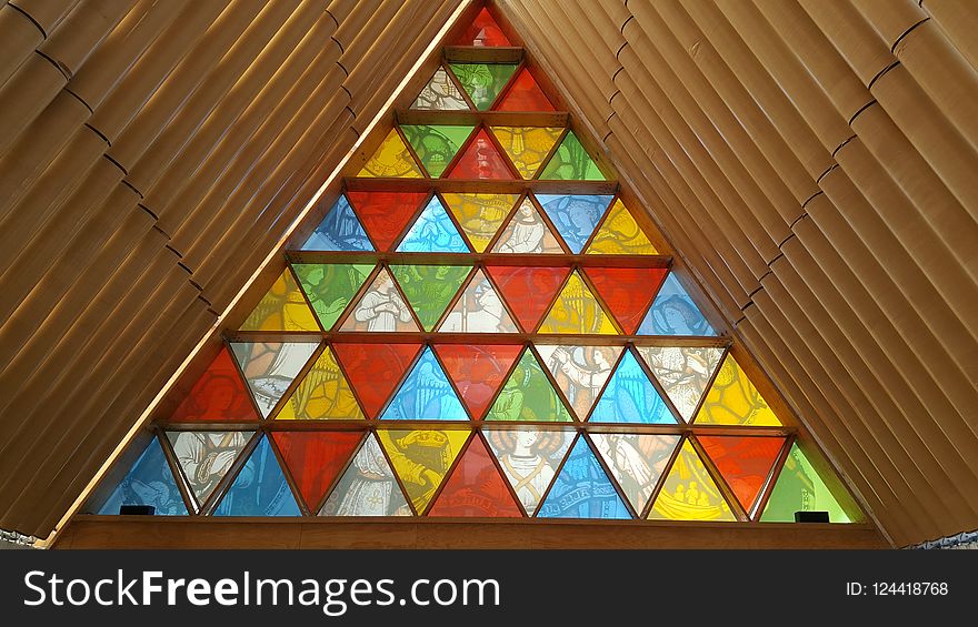 Stained Glass, Glass, Triangle, Window