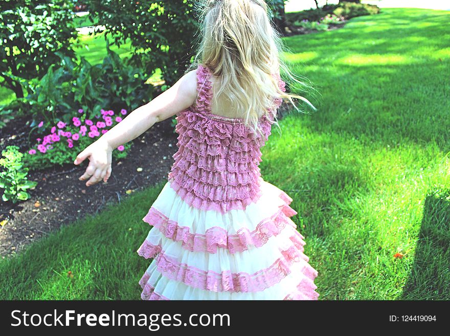 Clothing, Pink, Green, Dress