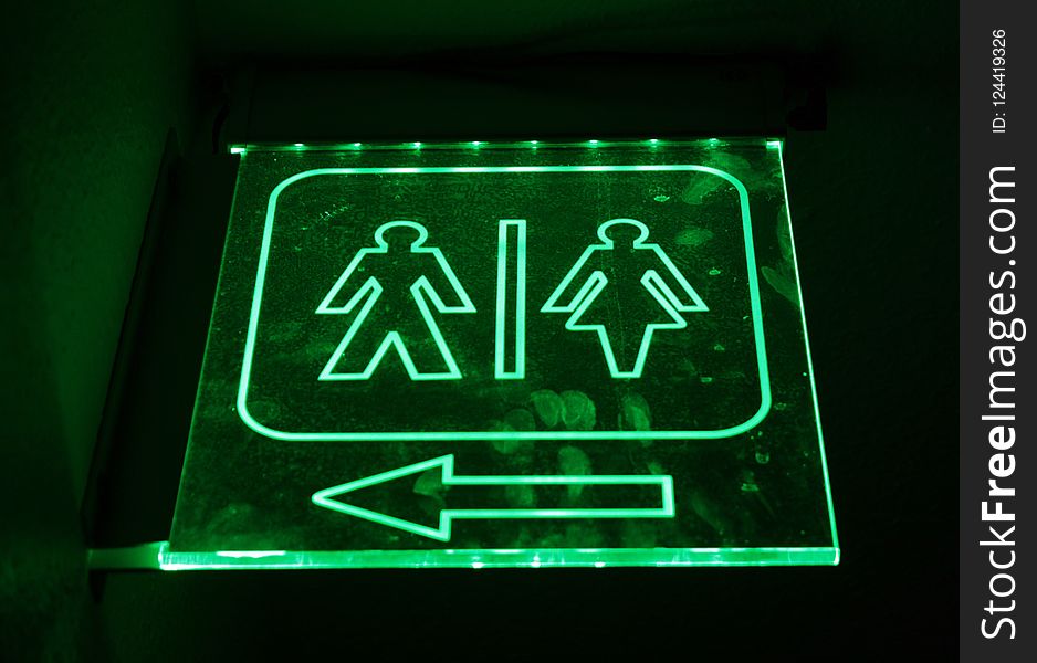 Green, Neon Sign, Neon, Signage