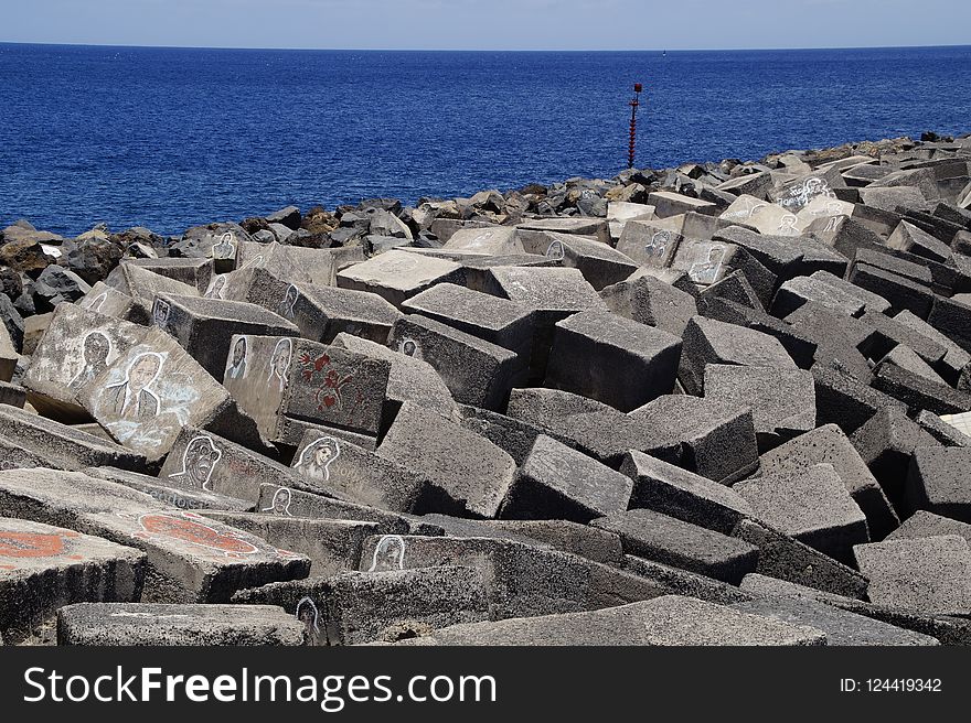 Rock, Breakwater, Archaeological Site, Sea