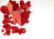 Red Paper Hearts On White Royalty Free Stock Images Red Paper Hearts On White Royalty Free Stock Images