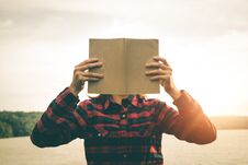 Women Read Books In Quiet Nature. Royalty Free Stock Photo