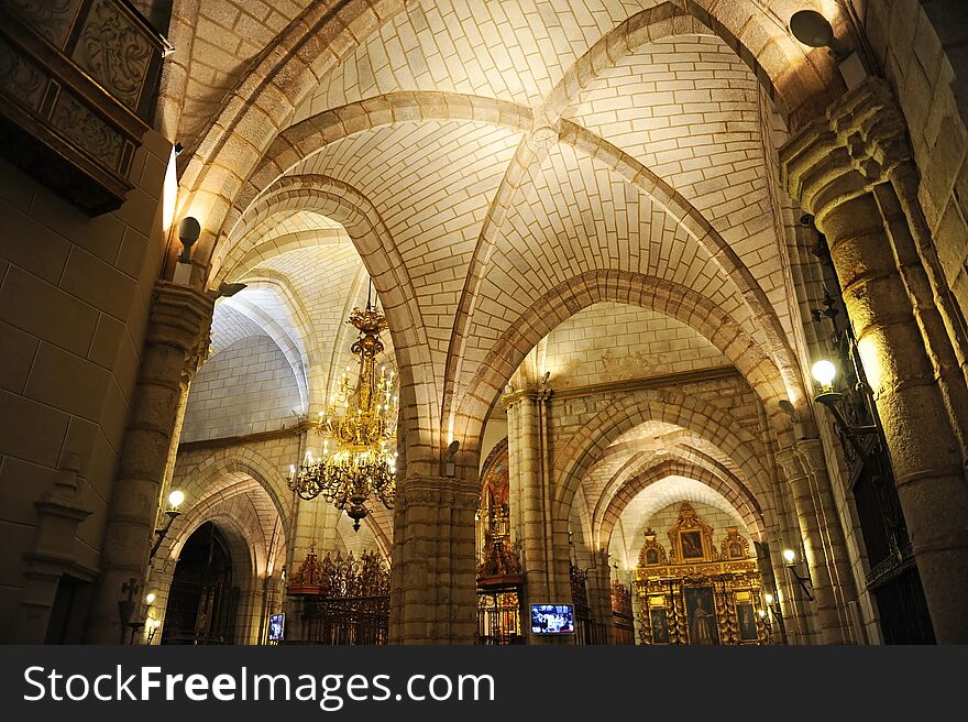 Interior of the Cathedral of Saint John the Baptist, Badajoz, Extremadura, Spain
