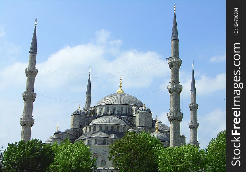 Mosque, Place Of Worship, Landmark, Spire