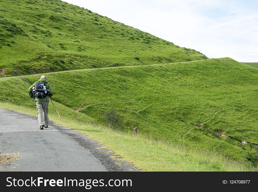 Path, Grassland, Hill, Mountainous Landforms
