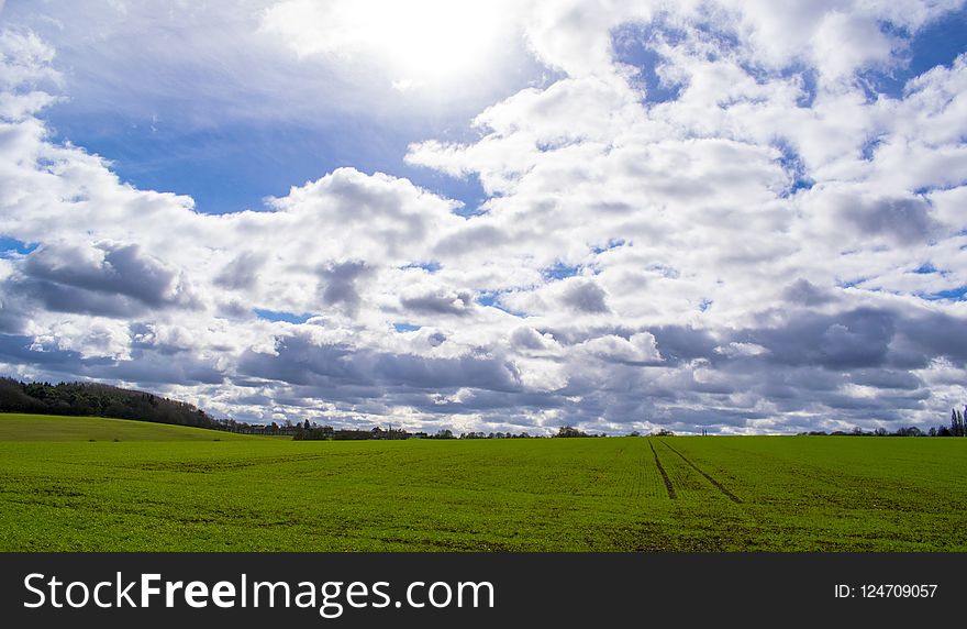Sky, Grassland, Cloud, Field