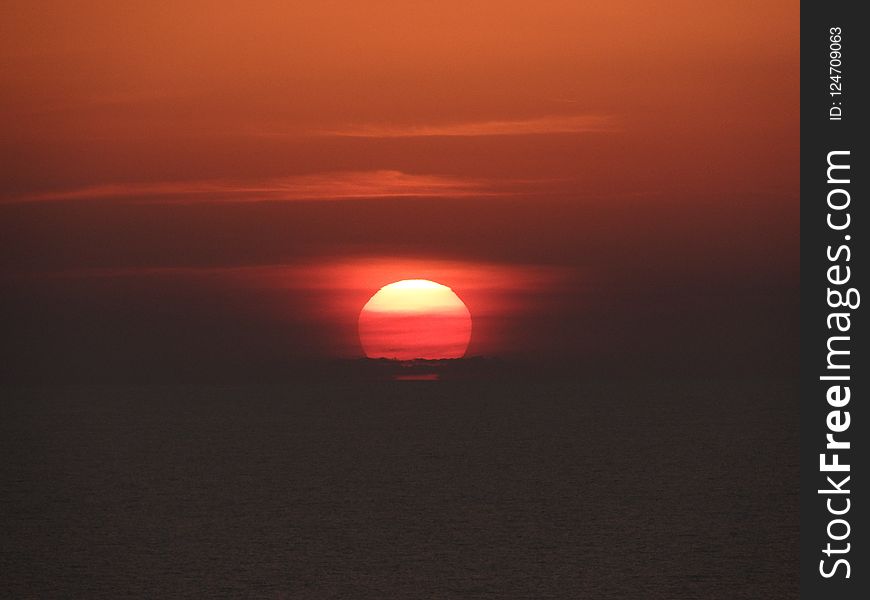 Sunrise, Horizon, Sky, Orange