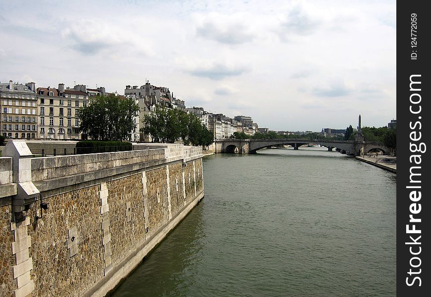 Waterway, River, Bridge, Bank