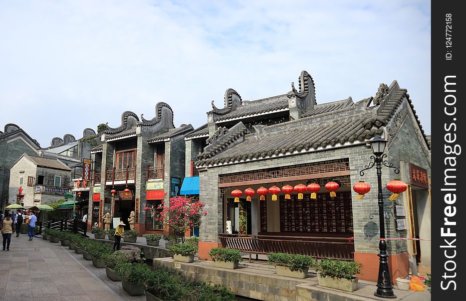 Chinese Architecture, Roof, Temple, City