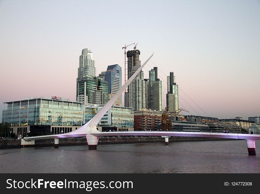 Metropolitan Area, Bridge, Skyscraper, Skyline