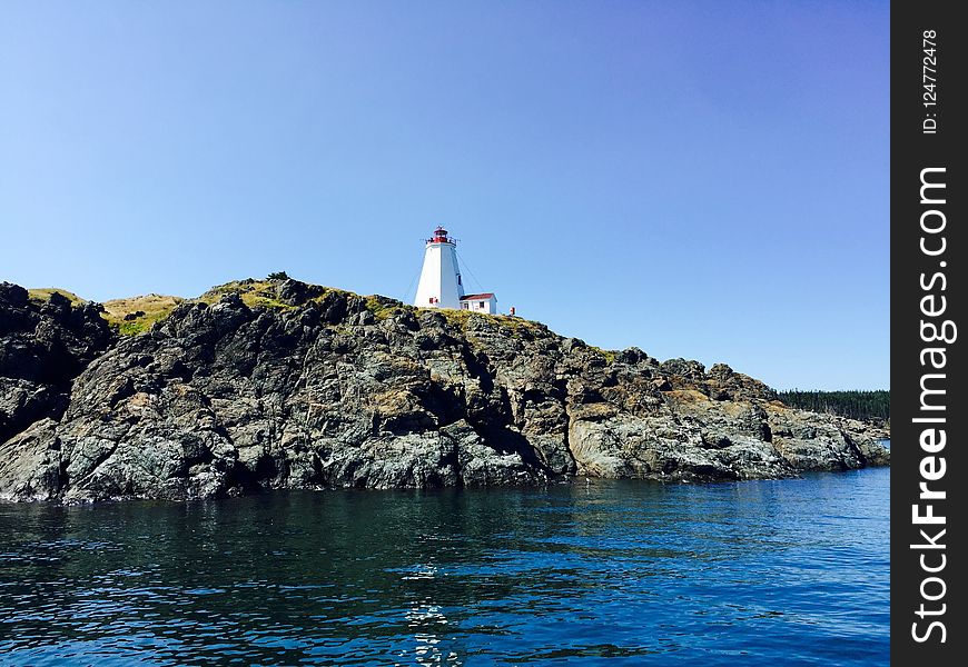 Sea, Coast, Lighthouse, Headland