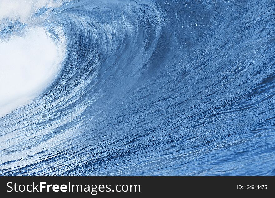Blue Ocean Wave background close up