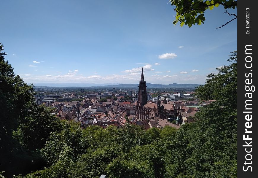 Sky, City, Tree, Mountain