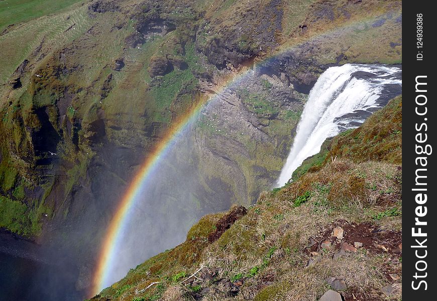 Waterfall, Rainbow, Nature, Nature Reserve